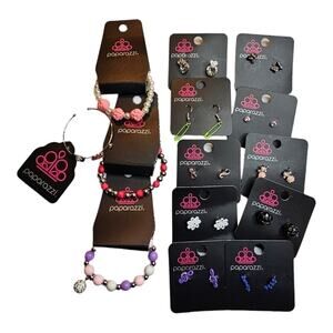 Paparazzi Bracelet and Pierced Earring Lot of 14 NEW Lot 2594